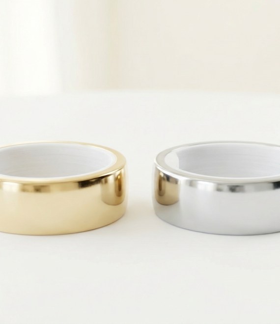 The Pulse ring in gold and silver